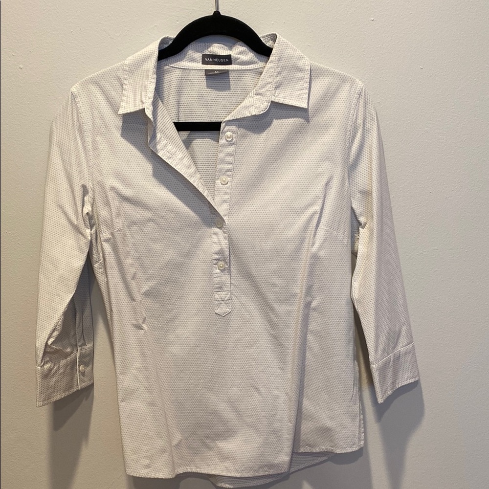 Van Heusen Women's White Button-Up Top